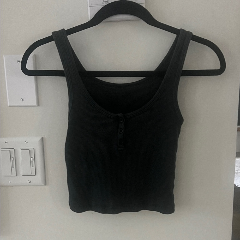 Brandy Melville Charcoal/Black Cropped Tank O/S